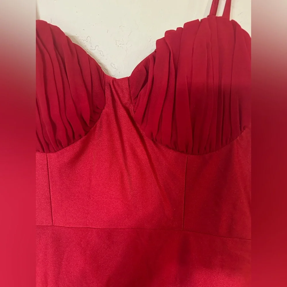 City Studio Red Ruffle Mini Dress‎